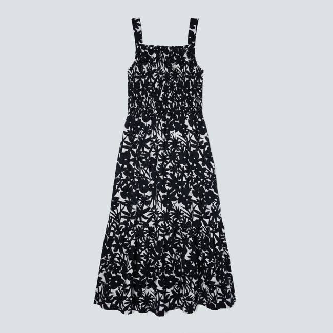 The Smock Dress | Black / Canvas Floral