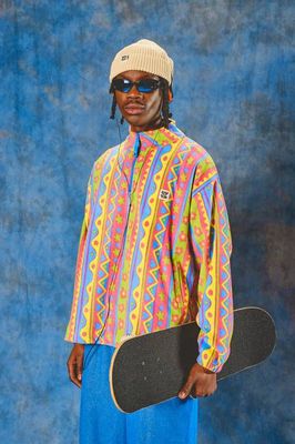 Sammy - Lightweight Polar Fleece in Groovy Stripe