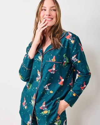 Mischief Night - Lightweight Flannel Long PJ Set - Nightfall Blue