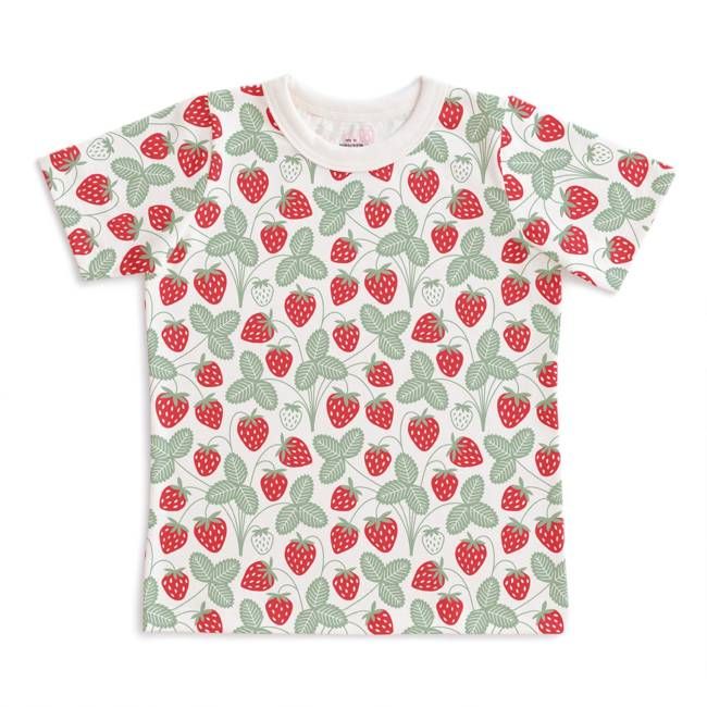 Short Sleeve Tee - Strawberries Red & Green