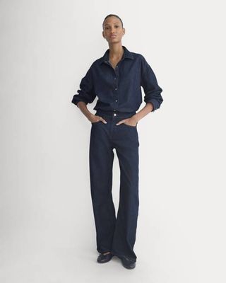 Everlane x Elena Bonvicini Crescent Barrel Jean | Deep Bay Indigo
