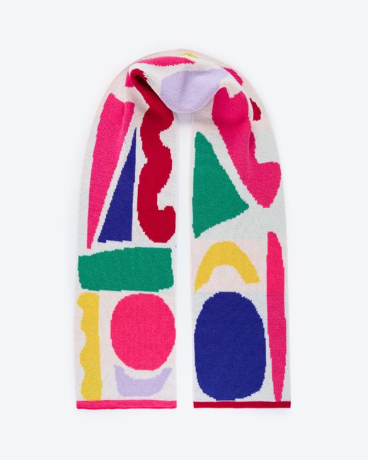 Miss PomPom Collage Wool Scarf - Large