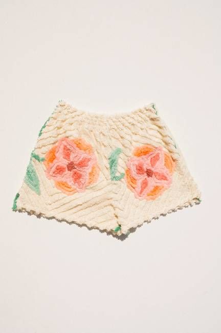 Chenille Field Shorts - Pink Flower (L)