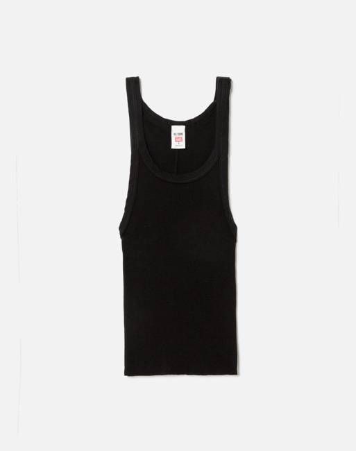 Hanes Cropped Ribbed Tank - Black