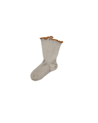 Lettuce Trim Ribbed Socks - light gray