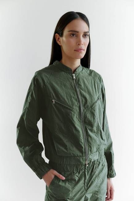 Sofiya Japanese Eco Nylon Bomber Jacket