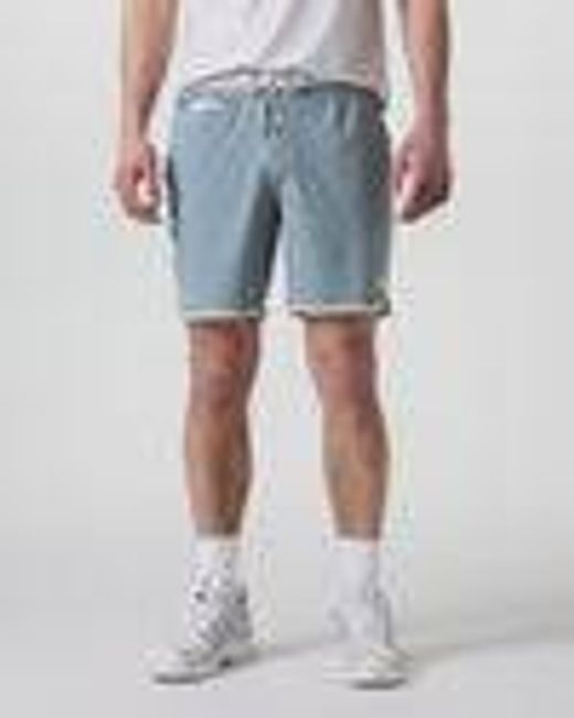 Banks Short | Dusty Blue Slub Stripe Athletic Shorts | Vuori
