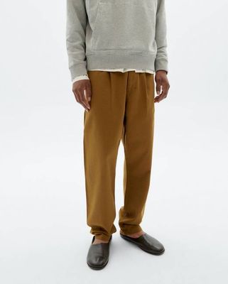 Brown relaxed pleat Wotan pants