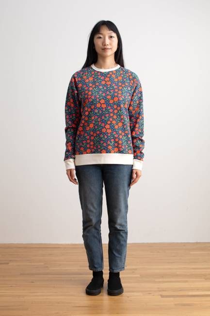 Adult Sweatshirt - Garden Blooms Navy
