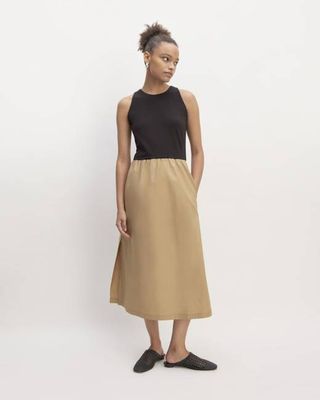 The Supima® High-Neck Riviera Dress | Black / Tiger's Eye