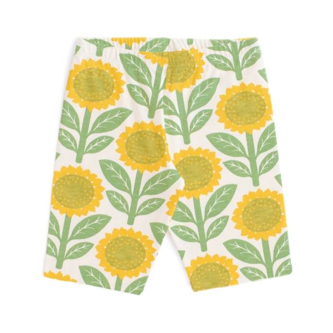 Bike Shorts - Sunflowers Green