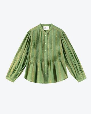 Leon & Harper Green Stripe Shirt