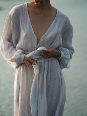 Linen Crinkle Blanche Dress