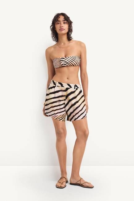 The Getaway Short - Shell Stripe Linen