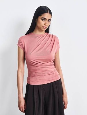 Jamie Drape Top in Melonenbraun