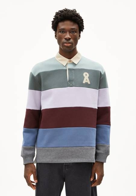 AADRU LS RUGBY FLEECE | mystic swamp-steel melange