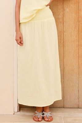 Brady Organic Cotton Cheesecloth Skirt | Soft Yellow