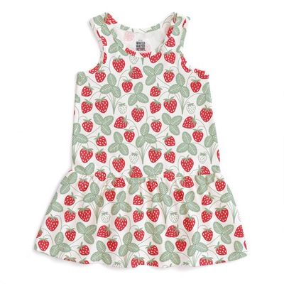 Valencia Dress - Strawberries Red & Green