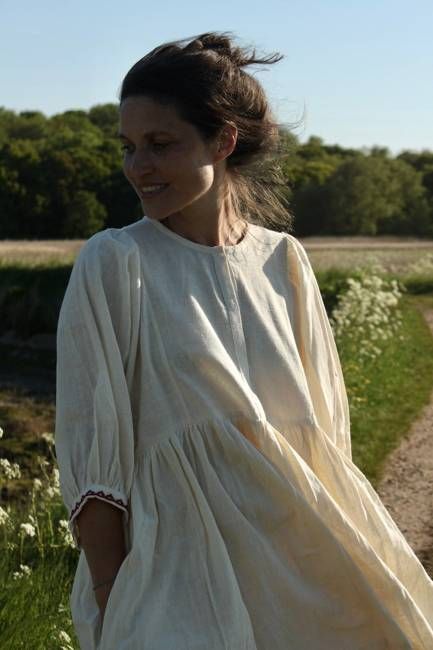 Jennifer Smock Dress - natural/red