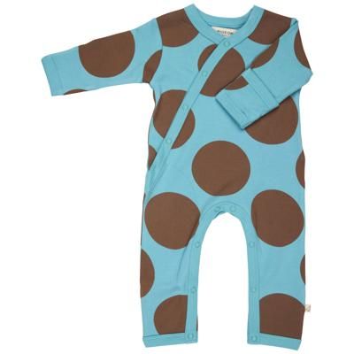 Kimono Romper - Giant Spot, Brown/Turquoise
