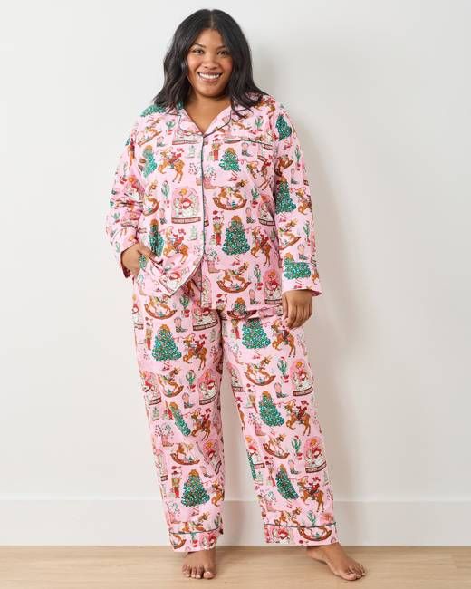 Cowboy Christmas - Tall Long PJ Set - Pink Boots