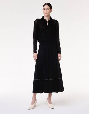 Crochet Polo Sweater | Black