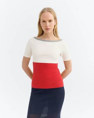 Zura rotes, schmal geschnittenes T-Shirt