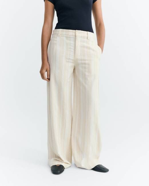 Serena striped straight pants