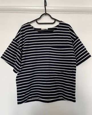 Harriet Organic Cotton Top In Navy And White XS Preloved