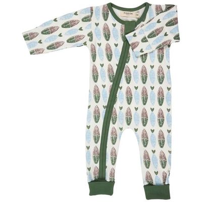 Zip Romper - Surfboards, Green