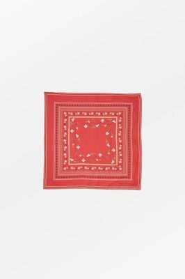 Schmaler Schal mit Blumenmuster 55x55 - Rot