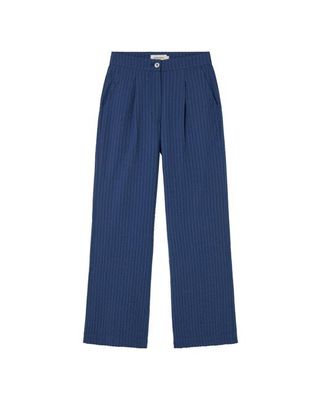 Blue wide leg Seersucker Manolita pants