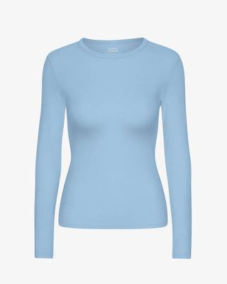 Women Organic Rib LS T-Shirt - Seaside Blue