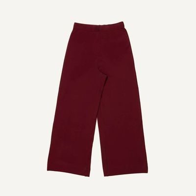Organic Cotton Wide-Leg Pant in Garnet