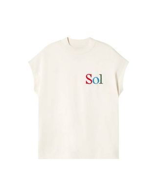 White embroidered sol type Volta t-shirt