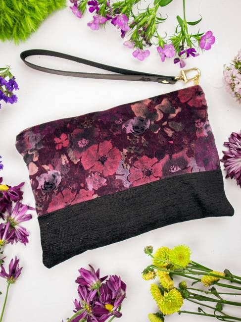 The Verbena Velvet Wristlet