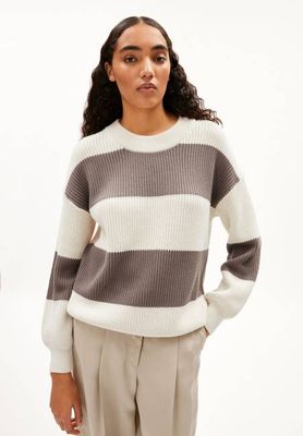 HAAYLE BLOCKSTRIPES| oatmilk-muddy water