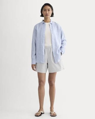 The Seersucker Pull-On Short | Dutch Blue / Natural