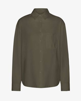 Organic Oversized Shirt - Dusty Olive