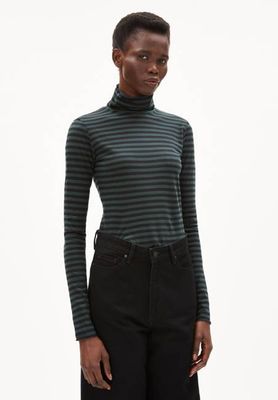 MALENAA STRIPES| dark scarab-black