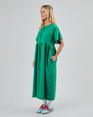 Langes Kleid in Übergröße Grün
