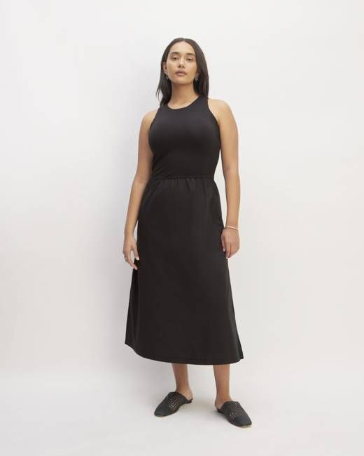 The Supima® High-Neck Riviera Dress | Black