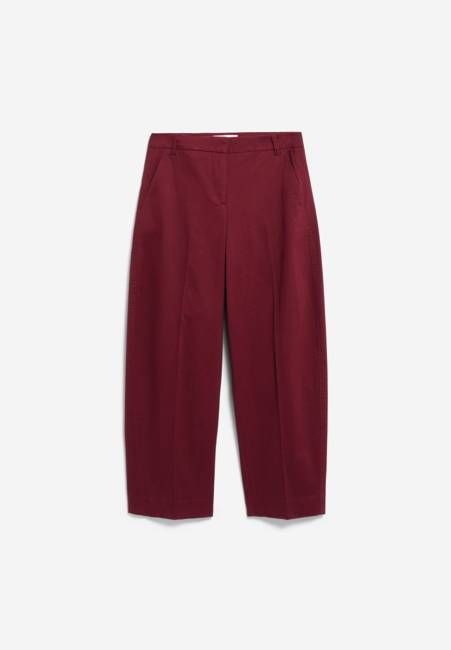 BARREL LEG TWILL PANT | velvet red