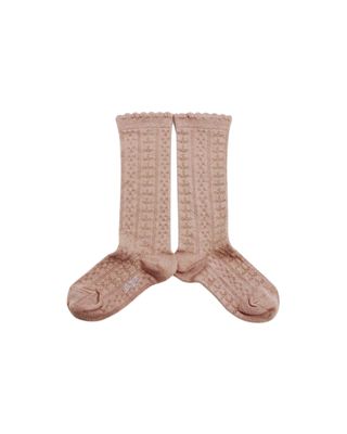 Collegien Pointelle Organic Cotton Knee high Socks - rose