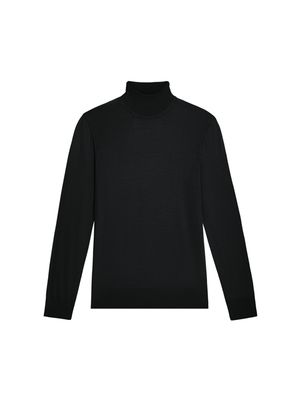 Archive Womens Regenerative Merino Wool Turtleneck Sweater—black