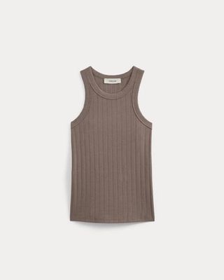Racerback Tank in Pointelle | Heathered Chocolate Chip