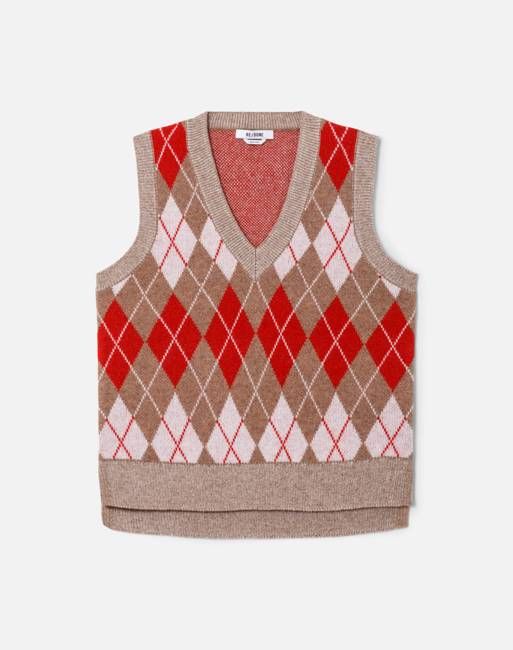 Argyle Vest - Red Combo
