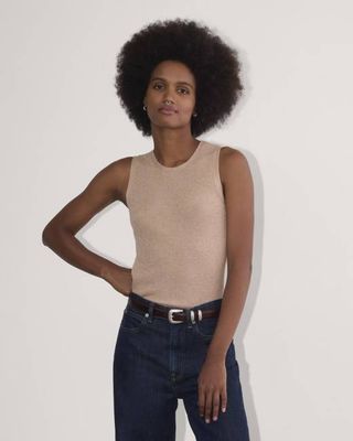 The Tank in Lurex Merino | Rose Gold