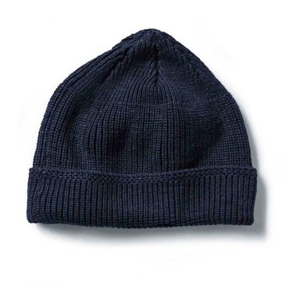 The Rib Beanie in Heather Navy