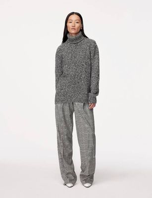Cashmere Turtleneck | Black/Ivory